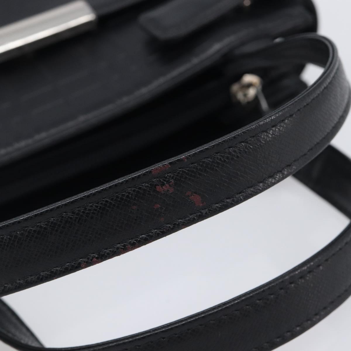 BURBERRY Hand Bag Leather Black Silver Auth ep17006
