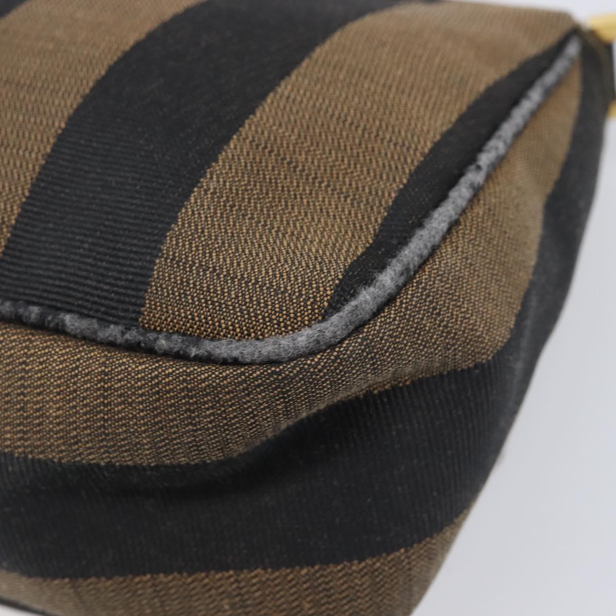 FENDI Pecan Shoulder Bag Canvas Brown Gold Tone Auth ep17009