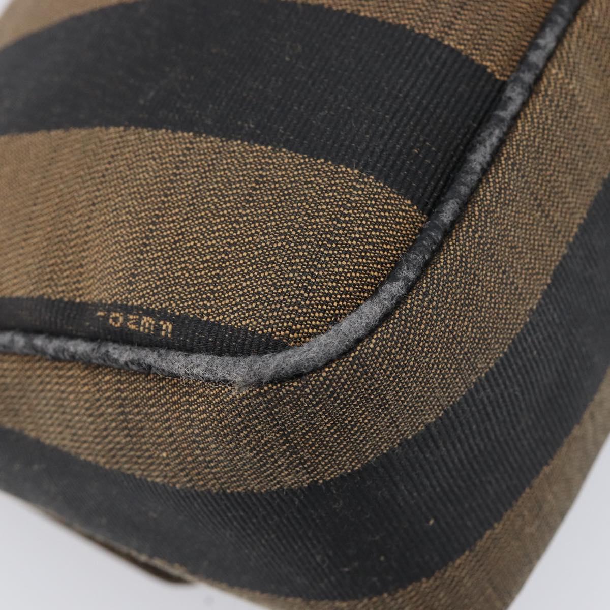 FENDI Pecan Shoulder Bag Canvas Brown Gold Tone Auth ep17009