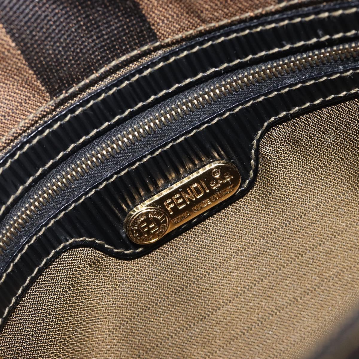 FENDI Pecan Shoulder Bag Canvas Brown Gold Tone Auth ep17009