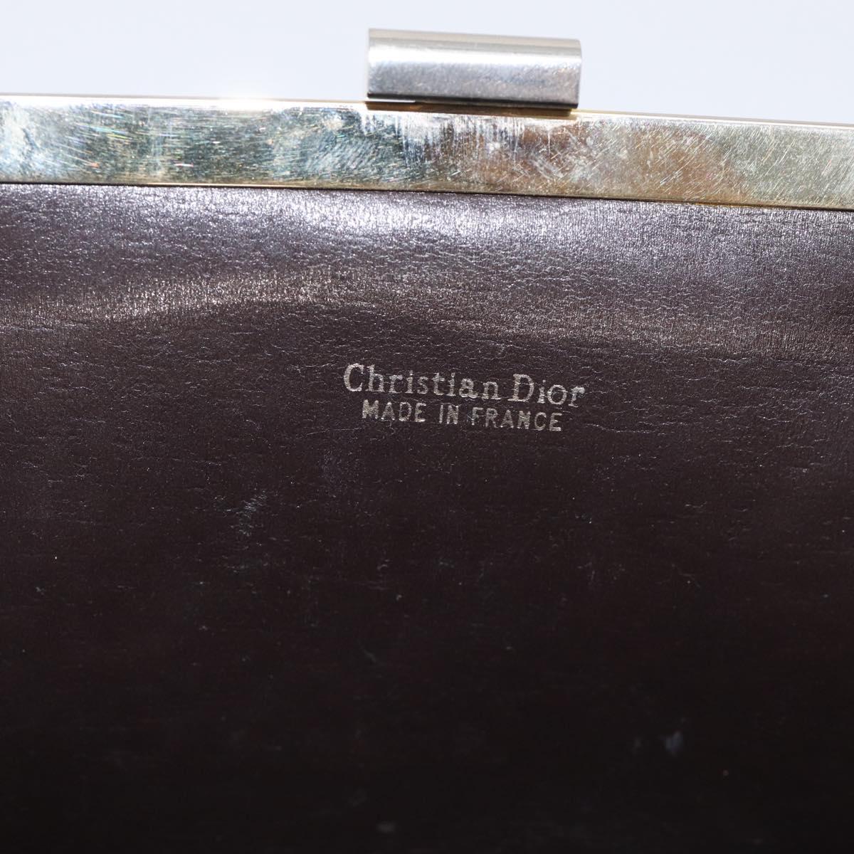 Christian Dior Trotter Canvas Clutch Bag Beige Gold Tone Auth ep17010