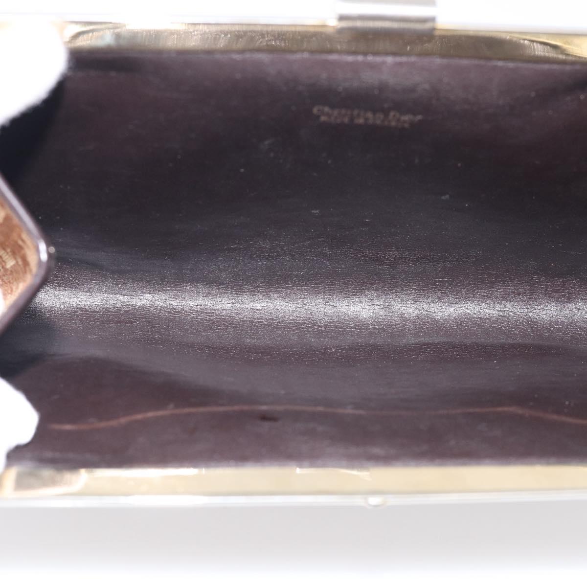 Christian Dior Trotter Canvas Clutch Bag Beige Gold Tone Auth ep17010