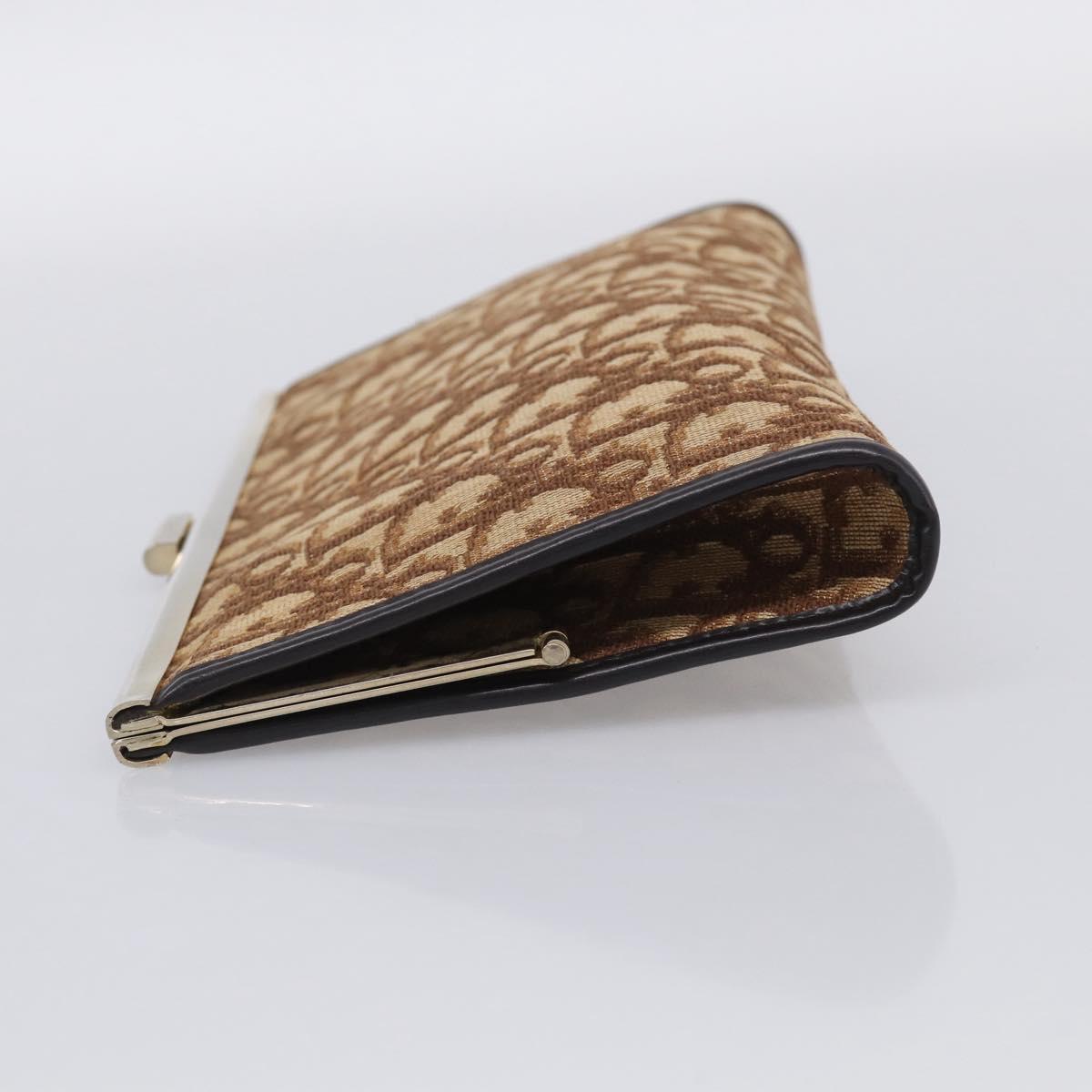 Christian Dior Trotter Canvas Clutch Bag Beige Gold Tone Auth ep17010