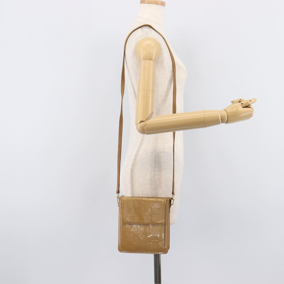 LOUIS VUITTON Monogram Vernis Motto Shoulder Bag Noisette M91136 LV Auth ep17016