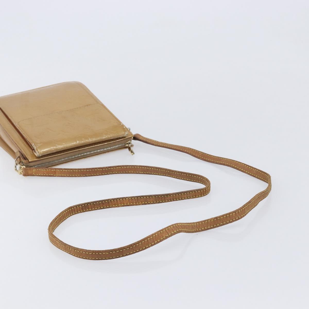 LOUIS VUITTON Monogram Vernis Motto Shoulder Bag Noisette M91136 LV Auth ep17016