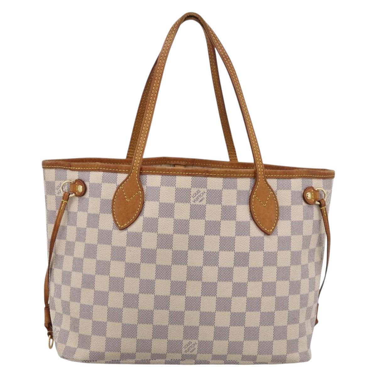 LOUIS VUITTON Damier Azur Neverfull PM Tote Bag N41362 LV Auth ep17018