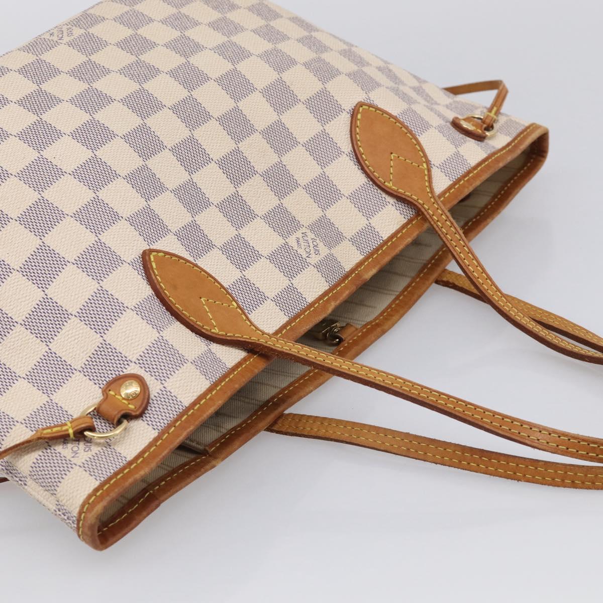 LOUIS VUITTON Damier Azur Neverfull PM Tote Bag N41362 LV Auth ep17018