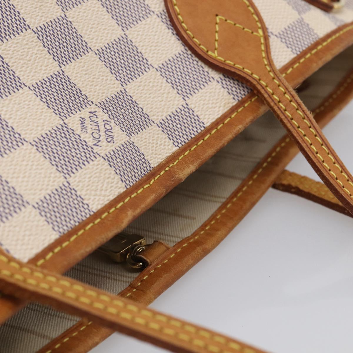 LOUIS VUITTON Damier Azur Neverfull PM Tote Bag N41362 LV Auth ep17018