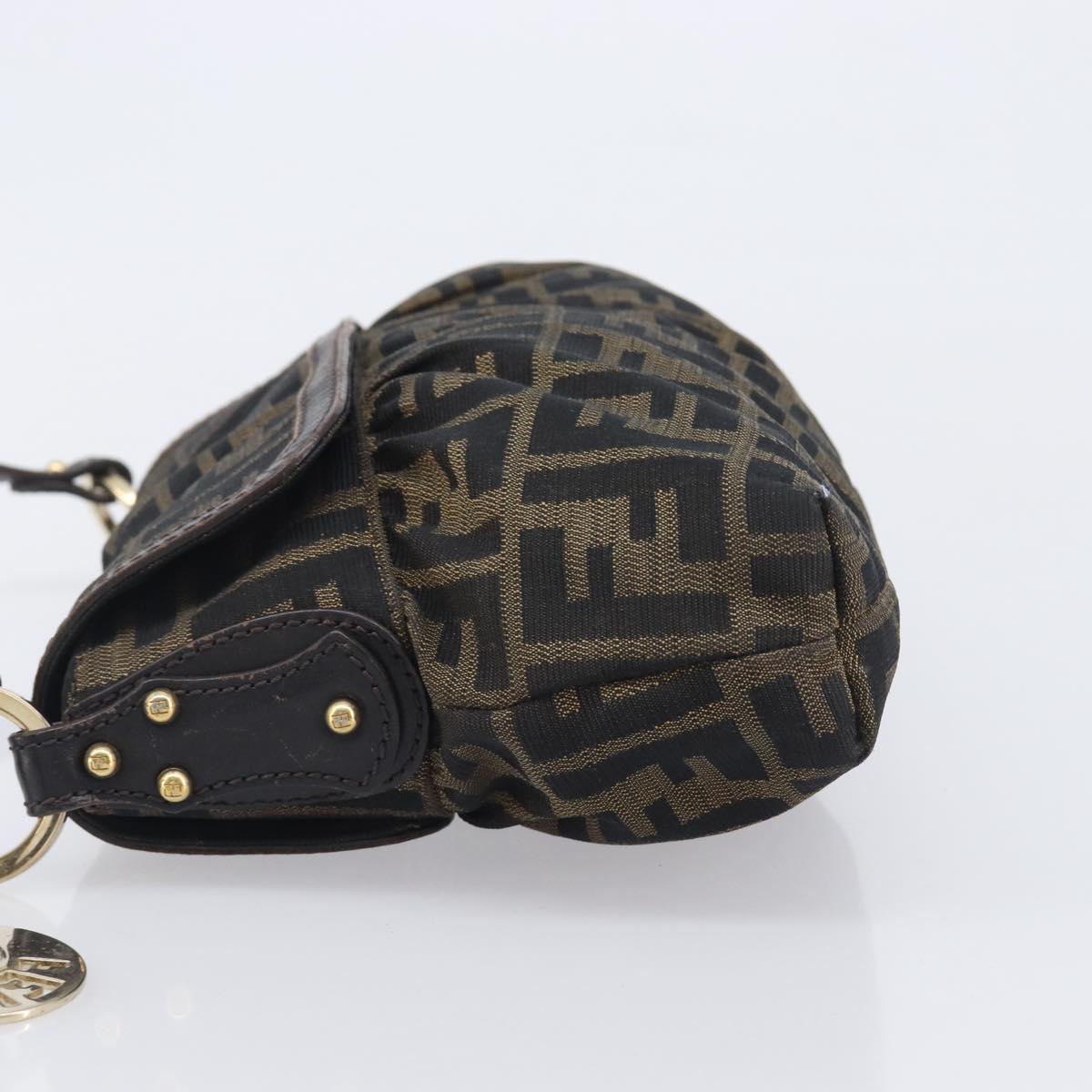 FENDI Zucca Canvas Hand Bag Black Gold Tone 8BR445 Auth ep17020