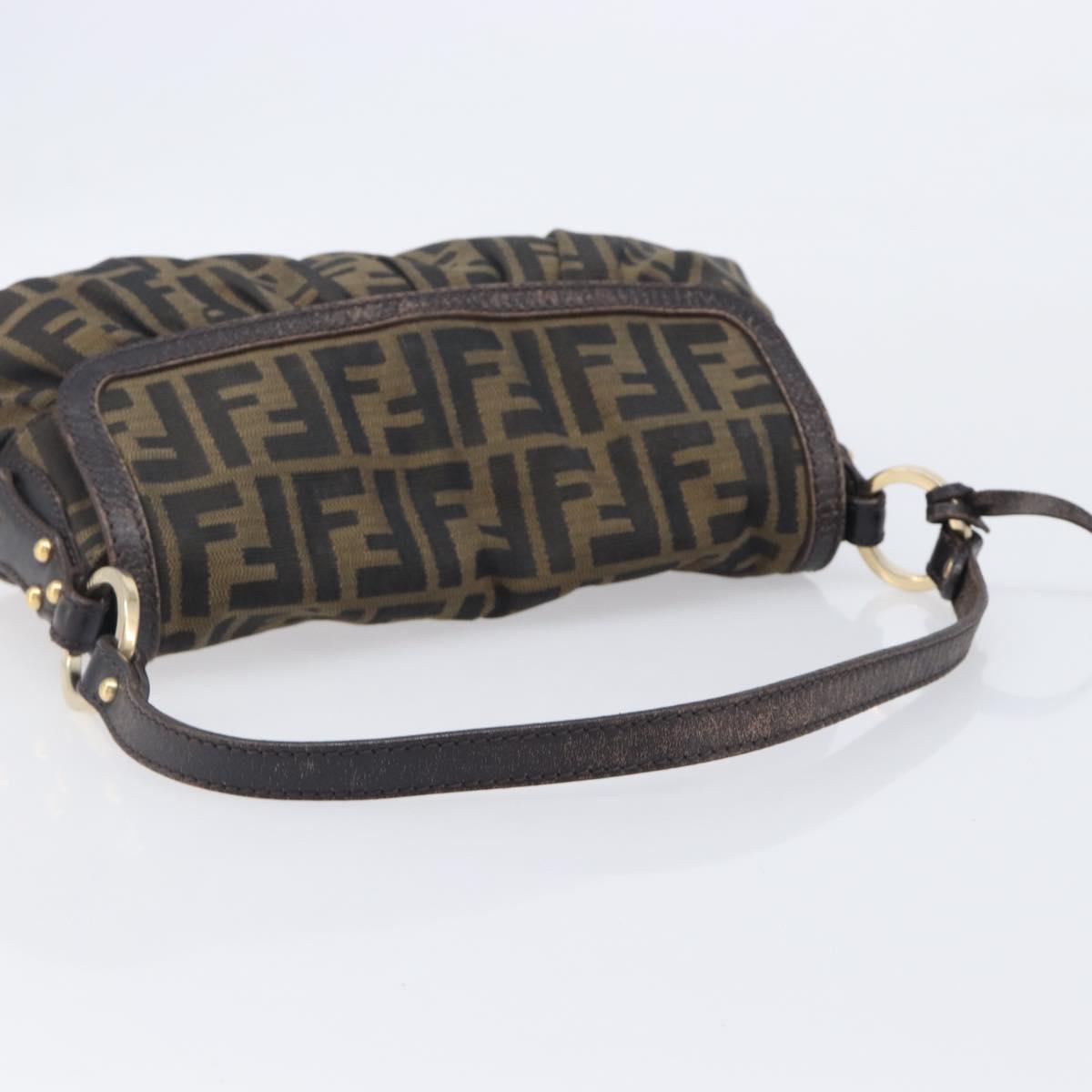 FENDI Zucca Canvas Hand Bag Black Gold Tone 8BR445 Auth ep17020
