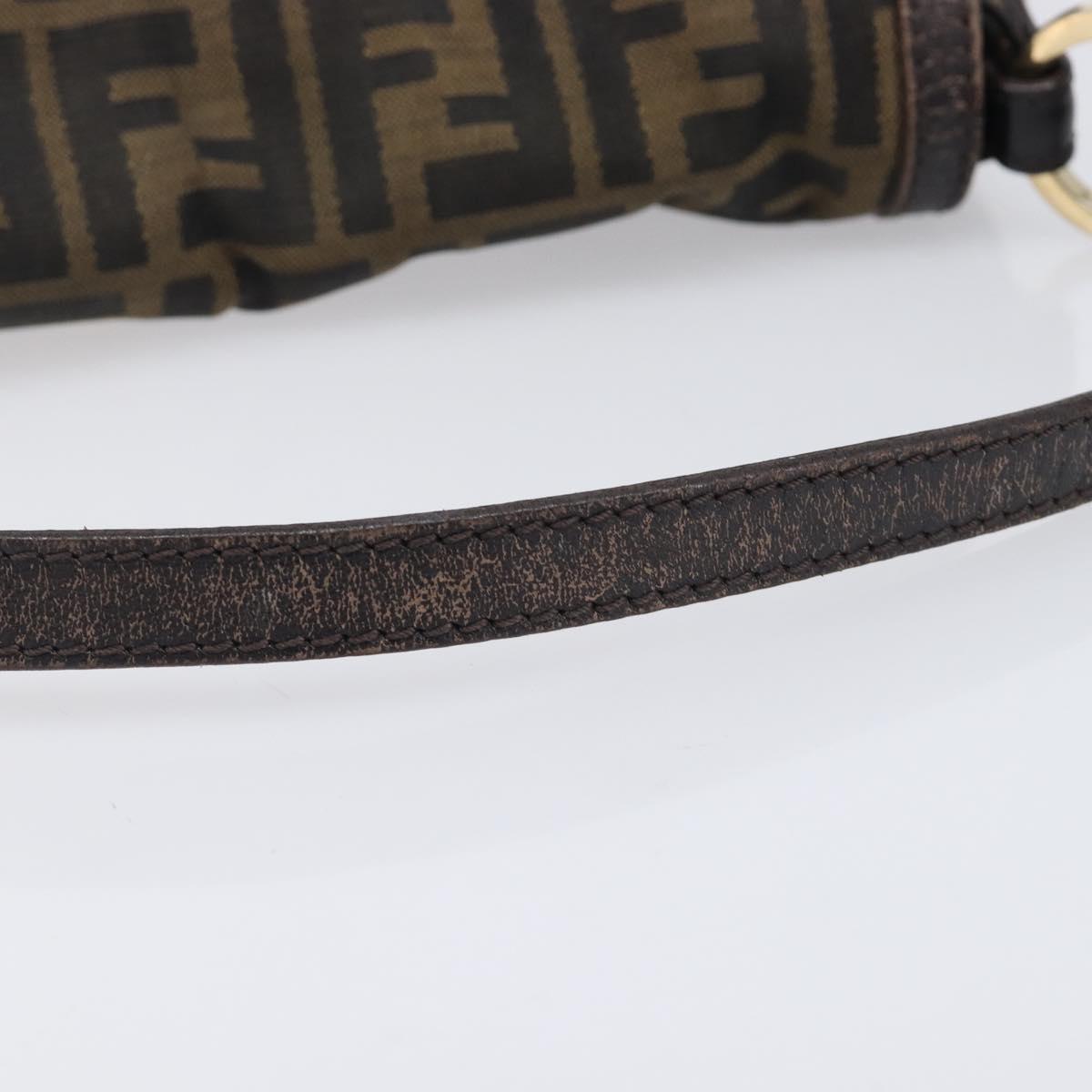 FENDI Zucca Canvas Hand Bag Black Gold Tone 8BR445 Auth ep17020