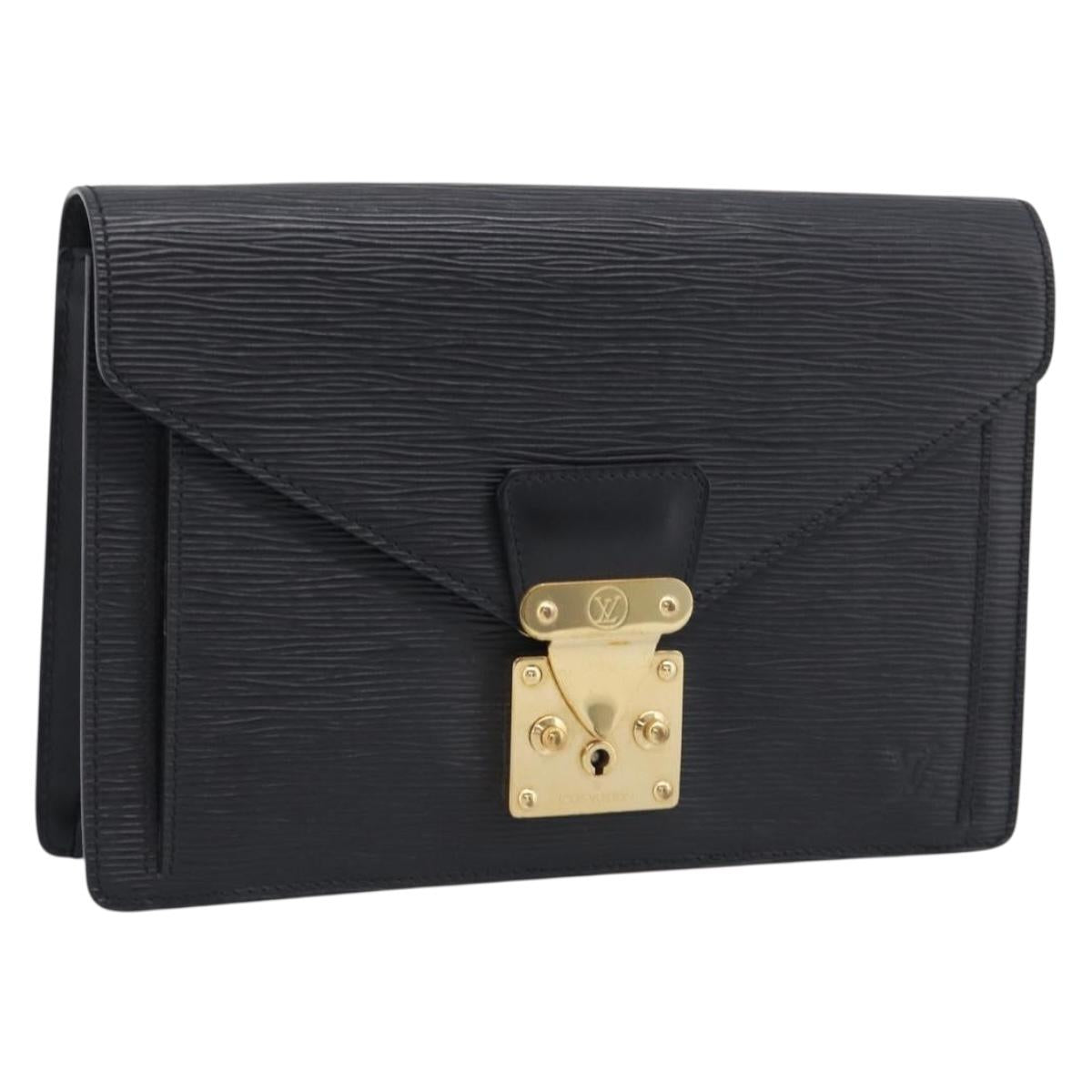 LOUIS VUITTON Epi Sellier Dragonne Clutch Bag Black M52612 LV Auth ep17023A