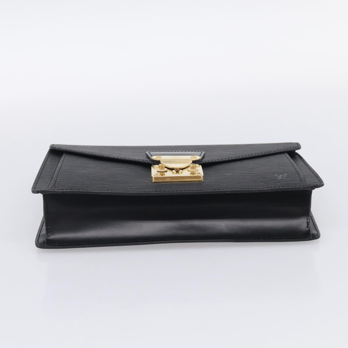 LOUIS VUITTON Epi Sellier Dragonne Clutch Bag Black M52612 LV Auth ep17023A
