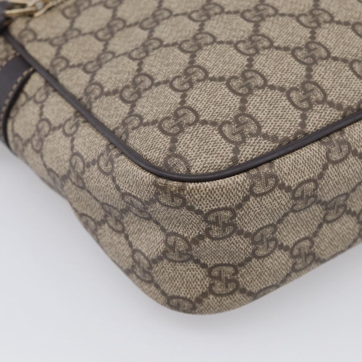 GUCCI GG Supreme Shoulder Bag PVC Beige Gold Tone 233268 Auth ep17025