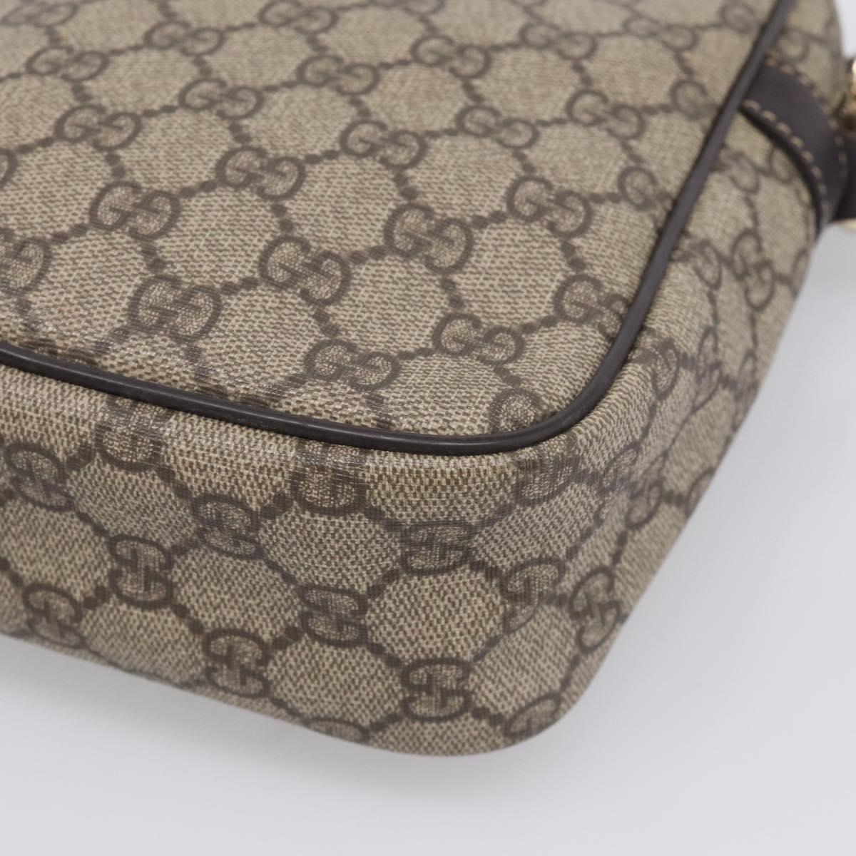 GUCCI GG Supreme Shoulder Bag PVC Beige Gold Tone 233268 Auth ep17025