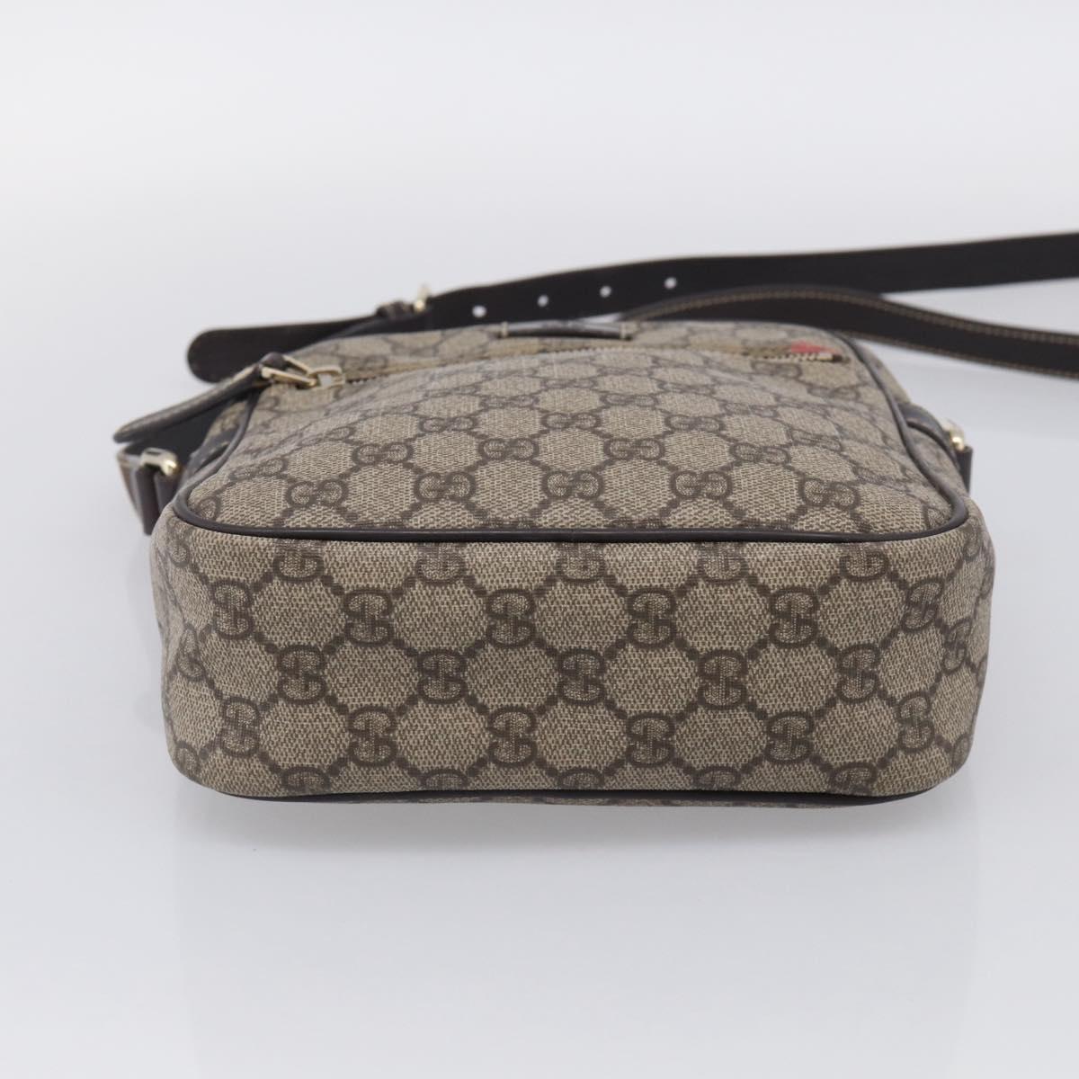 GUCCI GG Supreme Shoulder Bag PVC Beige Gold Tone 233268 Auth ep17025