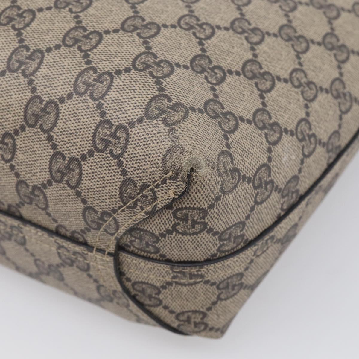 GUCCI GG Supreme Reversible Tote Bag PVC Beige Black 372613 Auth ep17026
