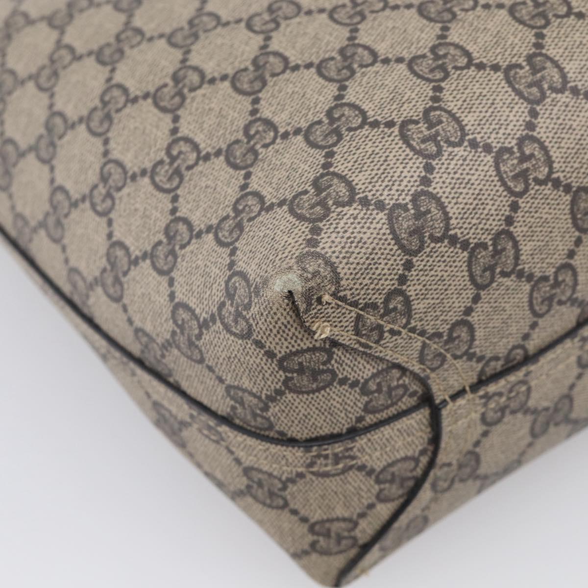 GUCCI GG Supreme Reversible Tote Bag PVC Beige Black 372613 Auth ep17026