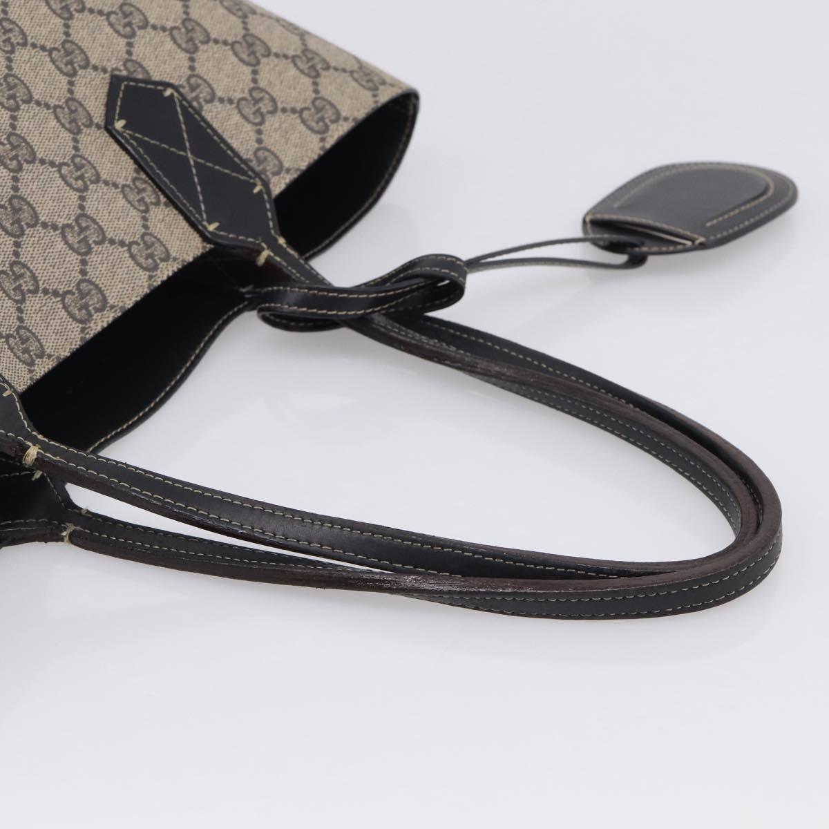 GUCCI GG Supreme Reversible Tote Bag PVC Beige Black 372613 Auth ep17026