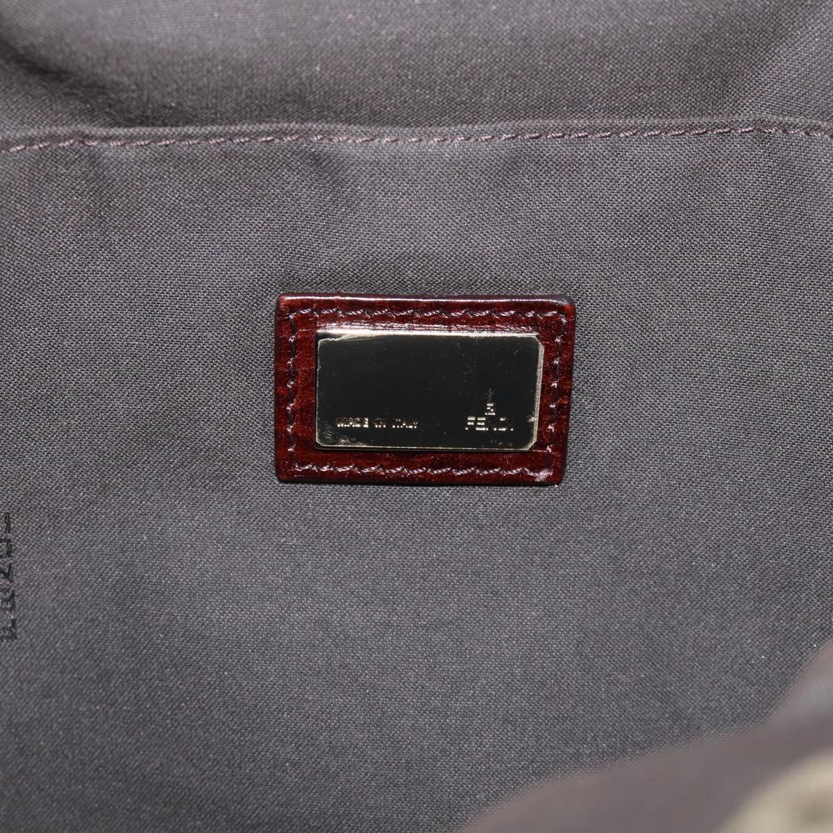 FENDI Zucchino Canvas Hand Bag Beige Gold Tone 8BH174 Auth ep17028