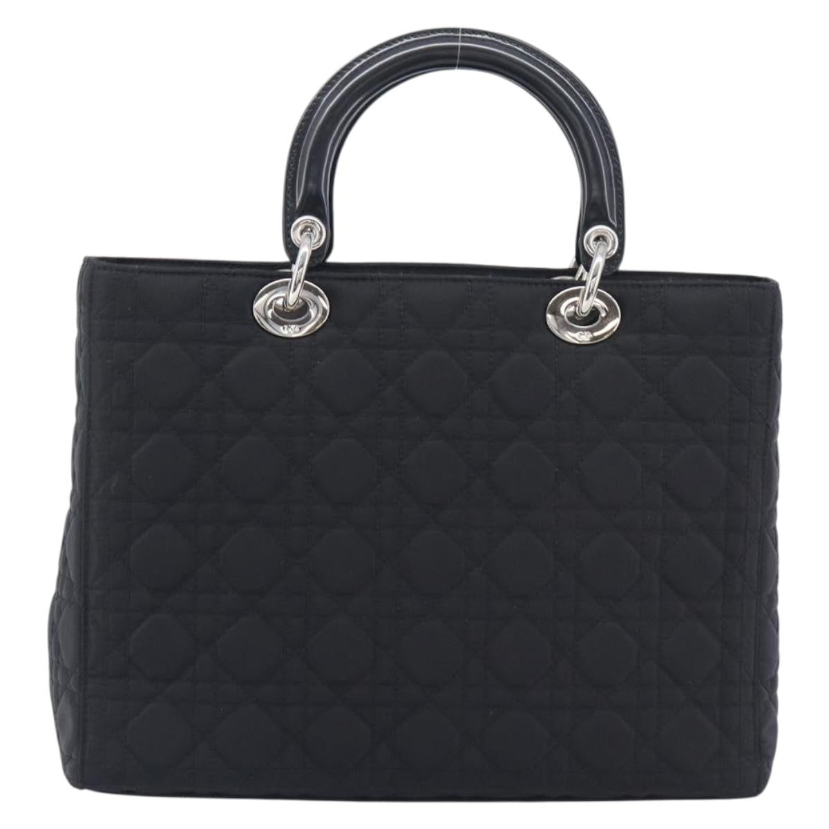 Christian Dior Lady Dior Canage Hand Bag Nylon Black Auth ep17029V