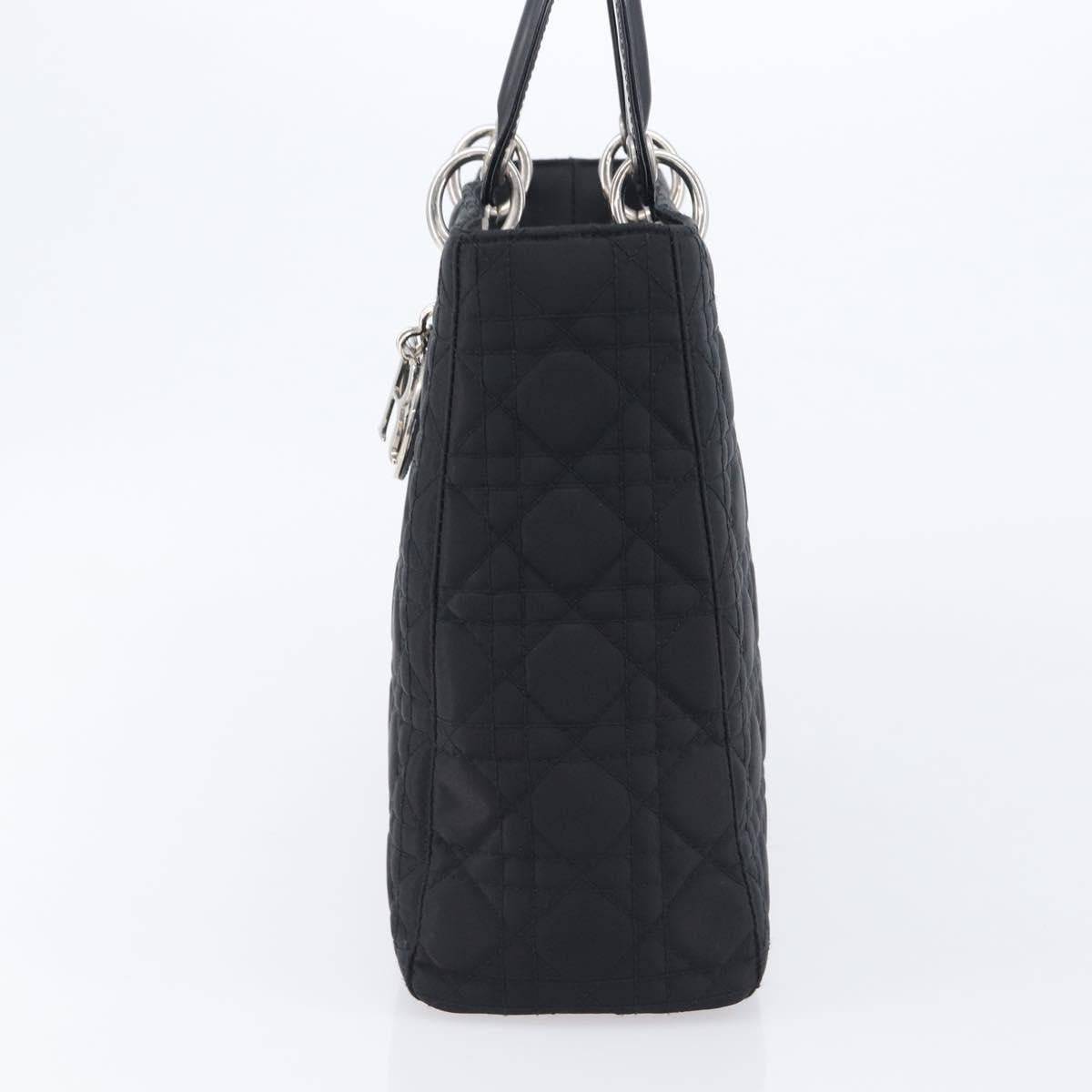Christian Dior Lady Dior Canage Hand Bag Nylon Black Auth ep17029V