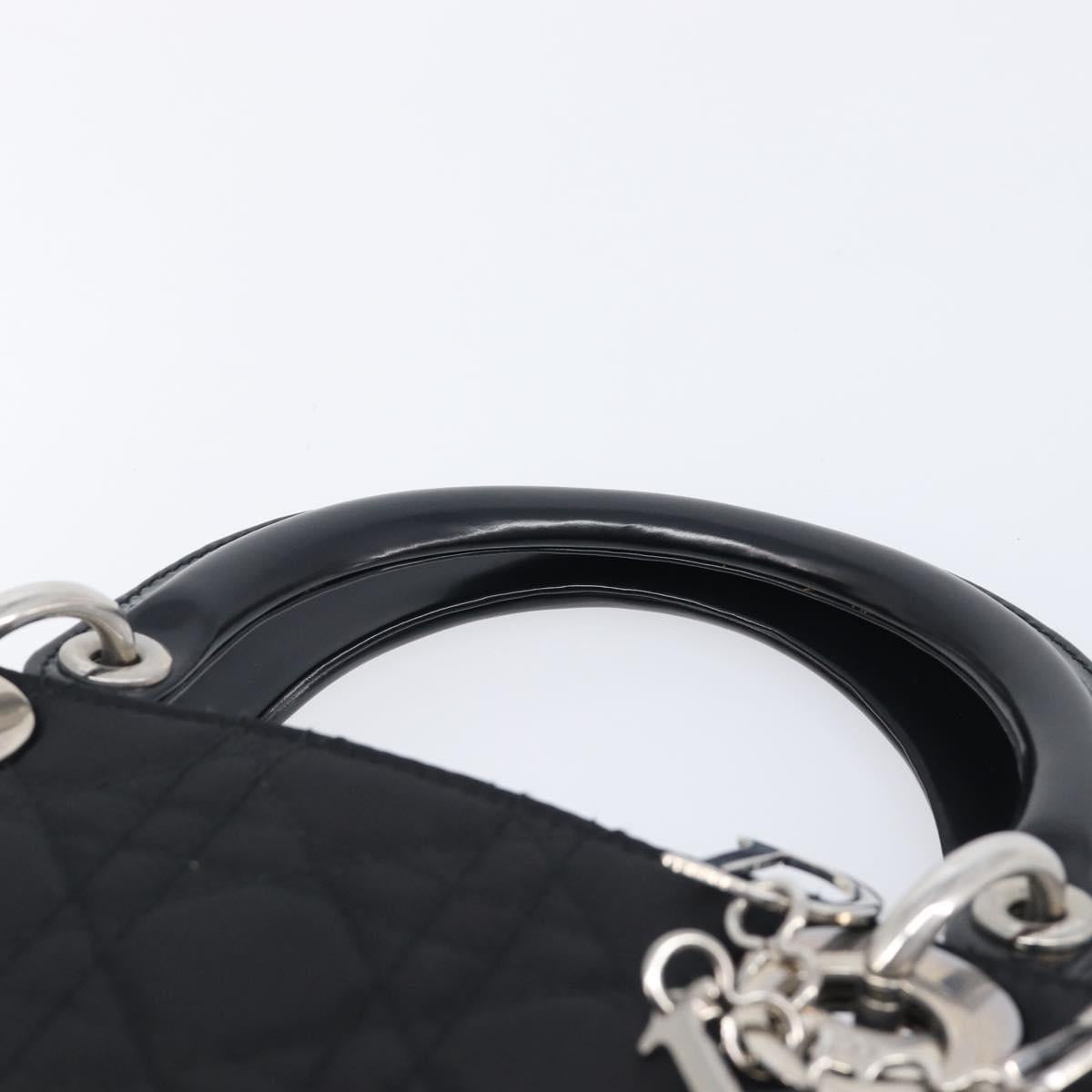 Christian Dior Lady Dior Canage Hand Bag Nylon Black Auth ep17029V