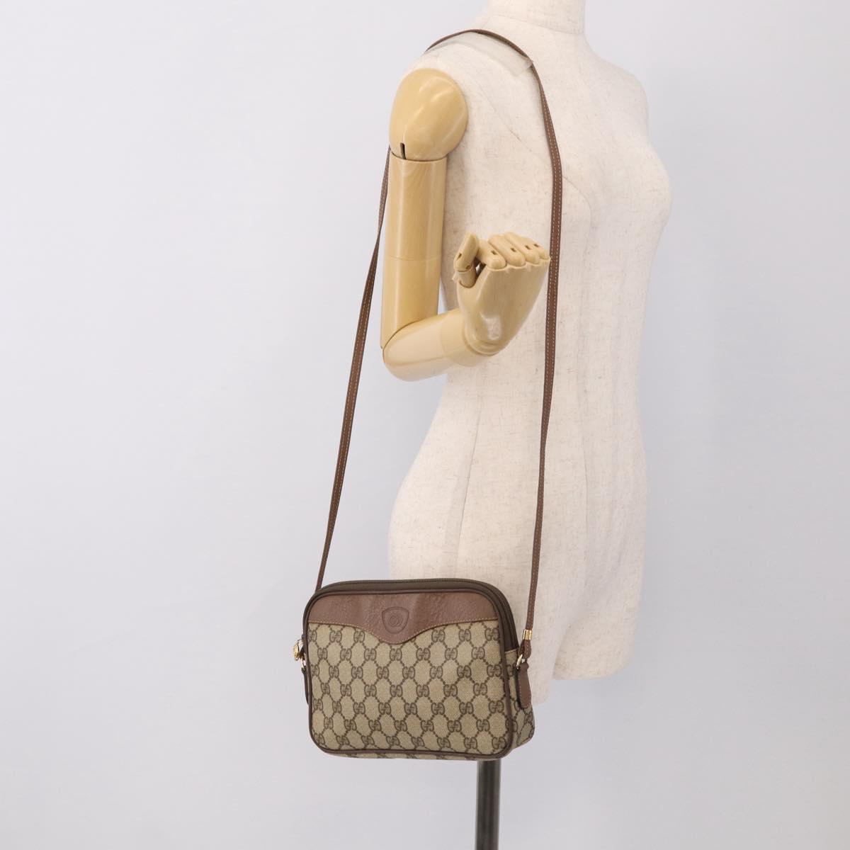 GUCCI GG Supreme Shoulder Bag PVC Beige Gold Tone 007 14 6428 Auth ep17030