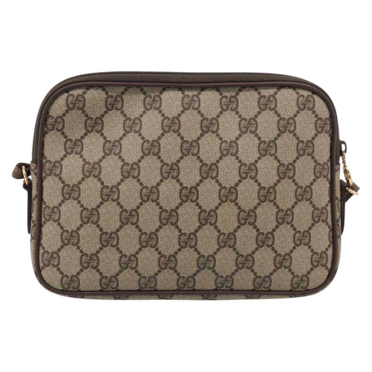 GUCCI GG Supreme Shoulder Bag PVC Beige Gold Tone 007 14 6428 Auth ep17030