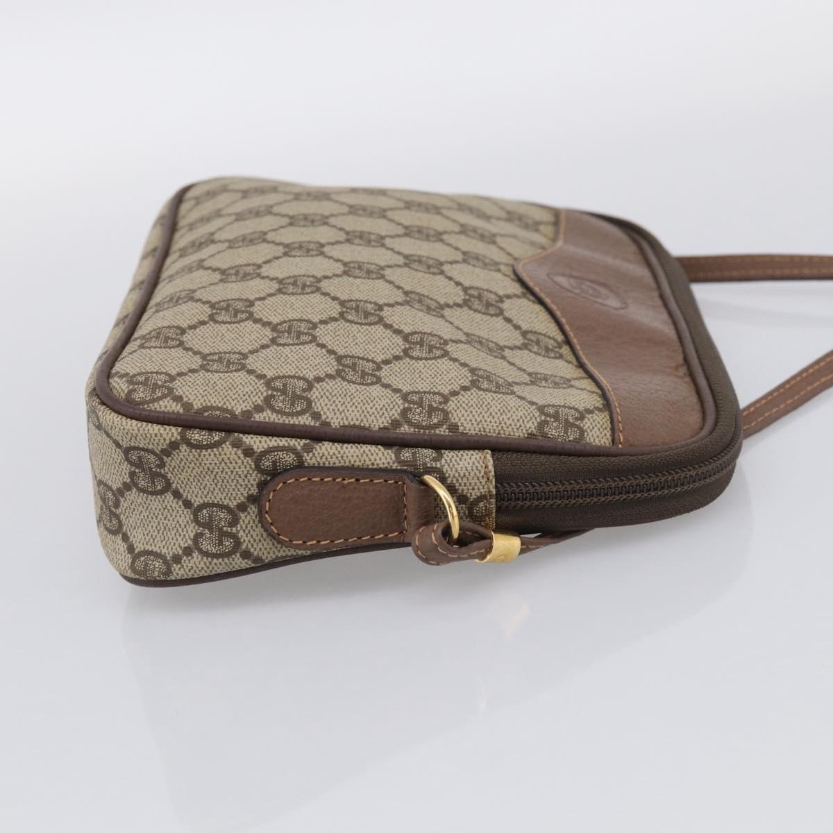 GUCCI GG Supreme Shoulder Bag PVC Beige Gold Tone 007 14 6428 Auth ep17030