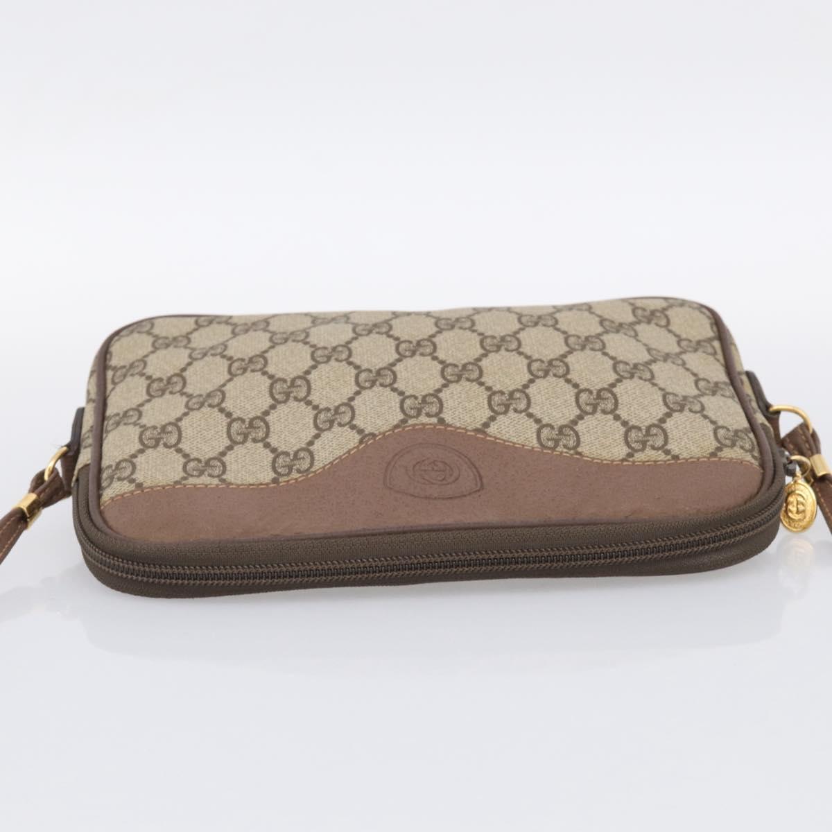GUCCI GG Supreme Shoulder Bag PVC Beige Gold Tone 007 14 6428 Auth ep17030