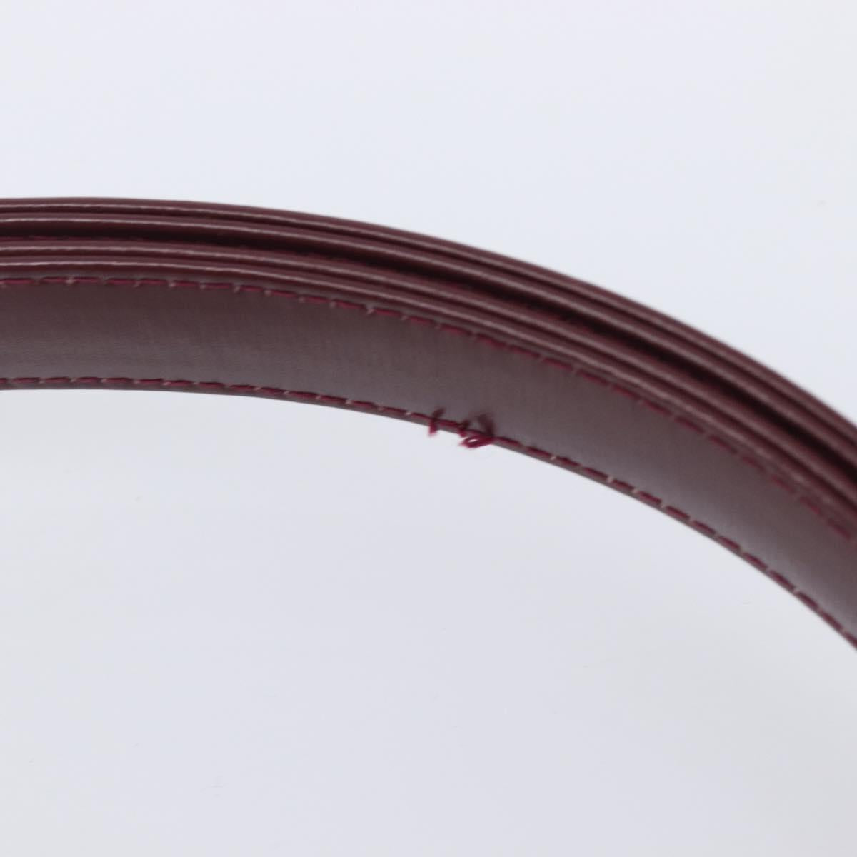 CELINE Shoulder Bag Leather Bordeaux Gold Tone Auth ep17033A