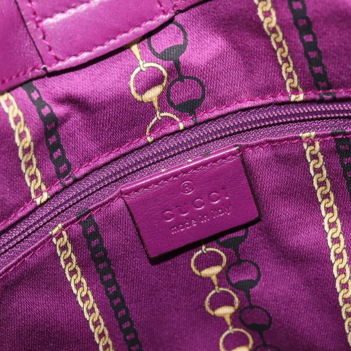 GUCCI ribbon Hand Bag Patent Purple Gold Tone 203521 Auth ep17036