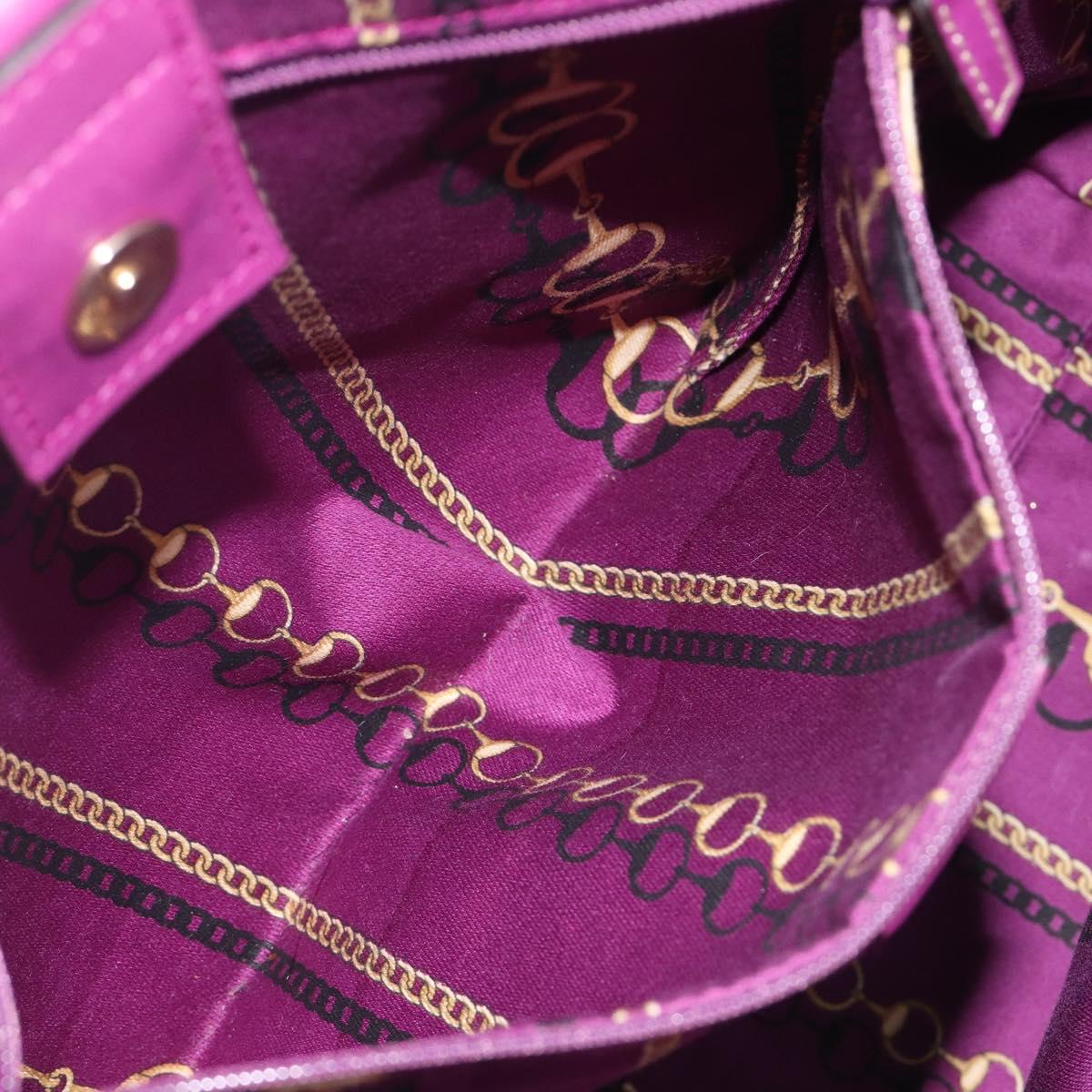 GUCCI ribbon Hand Bag Patent Purple Gold Tone 203521 Auth ep17036