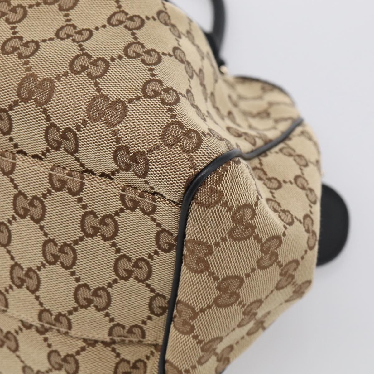 GUCCI GG Canvas Sukey Hand Bag Beige Gold Tone 211944 Auth ep17038V