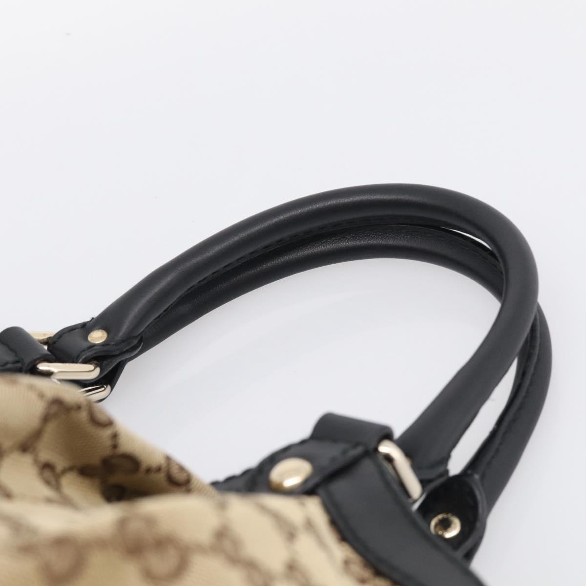 GUCCI GG Canvas Sukey Hand Bag Beige Gold Tone 211944 Auth ep17038V