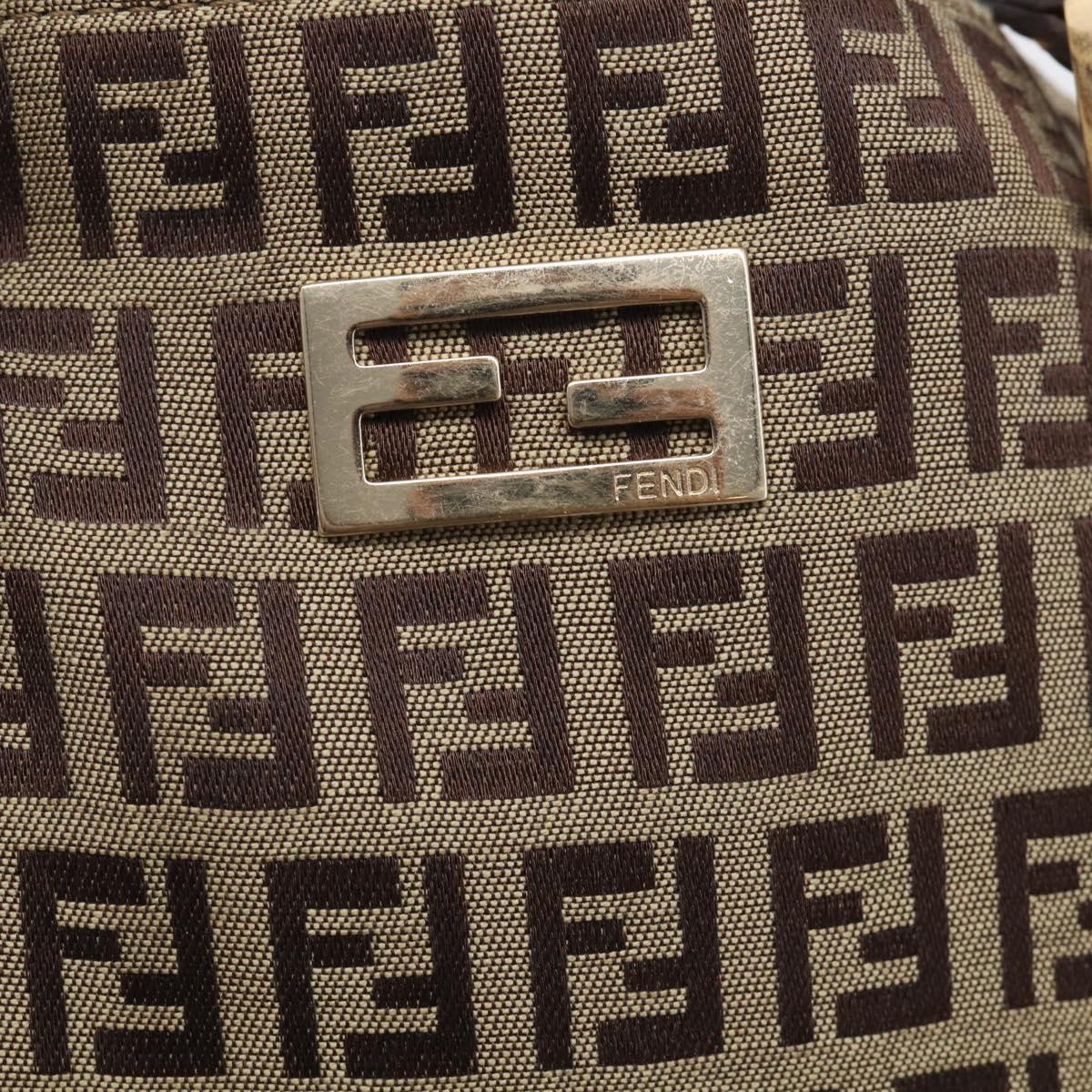FENDI Zucchino Canvas Hand Bag Beige Gold Tone 8BH132 Auth ep17039