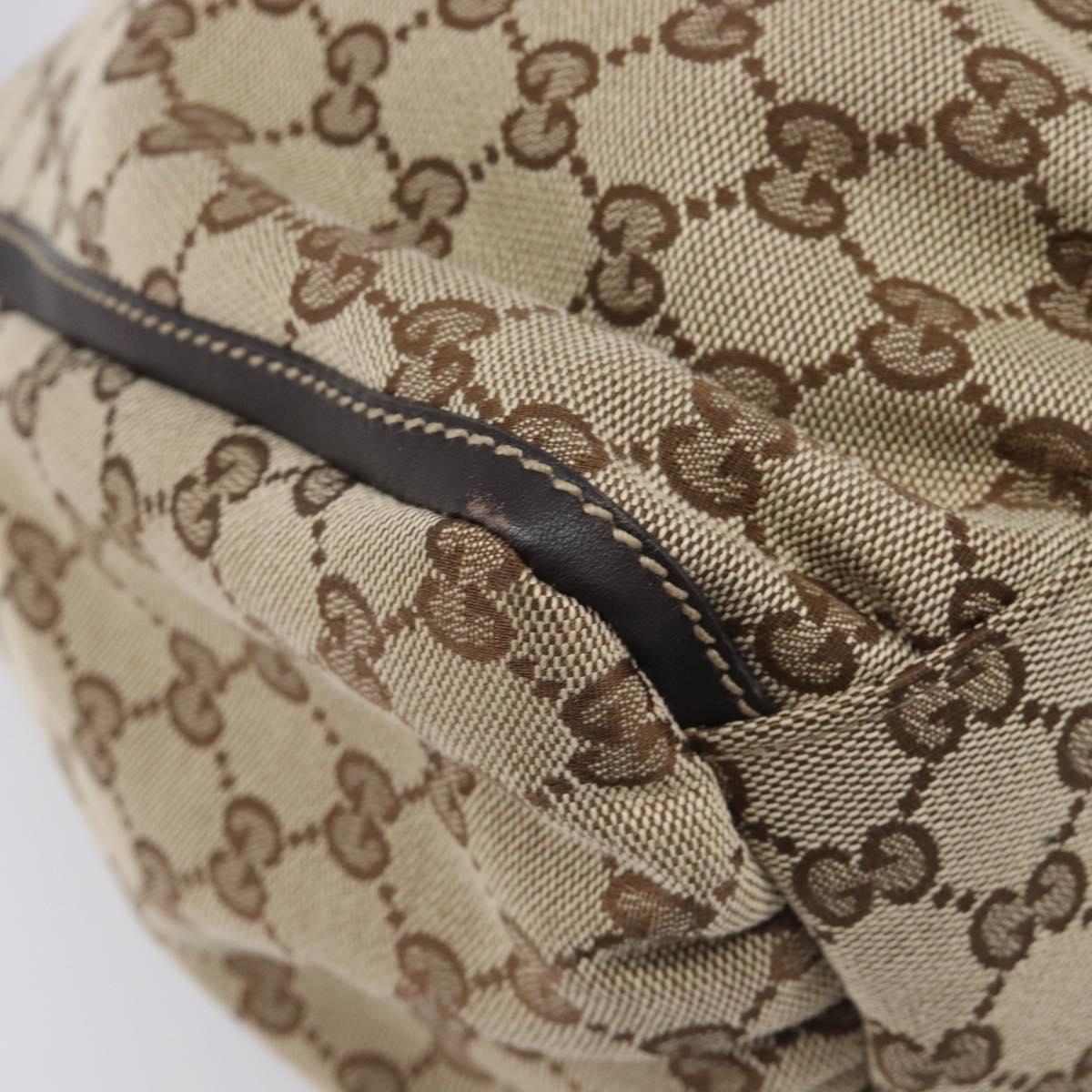 GUCCI GG Canvas Abbey Tote Bag Beige Gold Tone 189833 Auth ep17040A