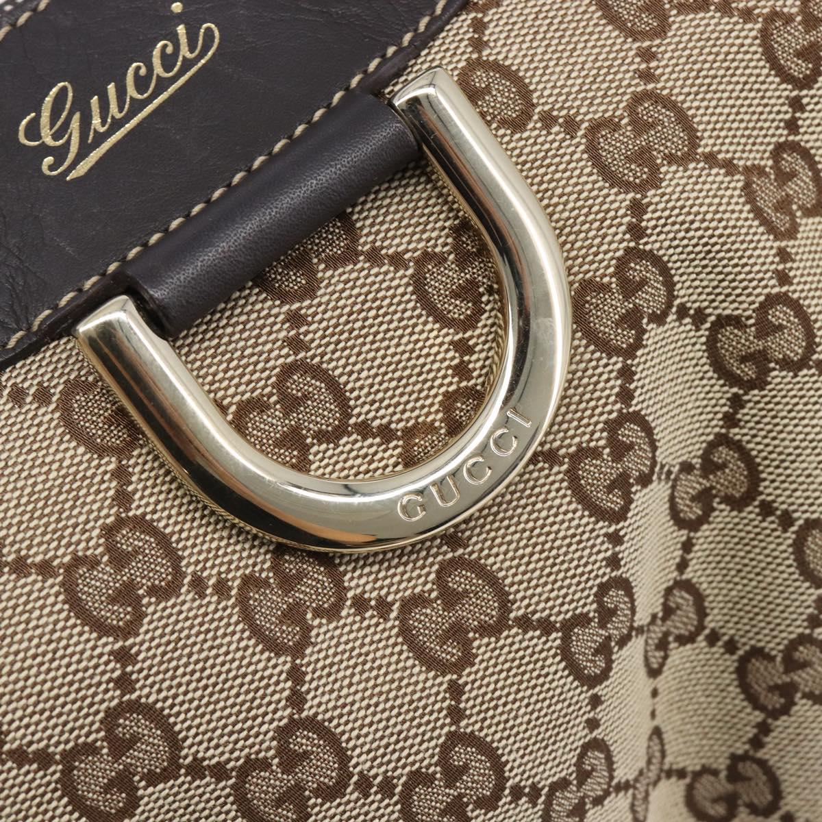 GUCCI GG Canvas Abbey Tote Bag Beige Gold Tone 189833 Auth ep17040A