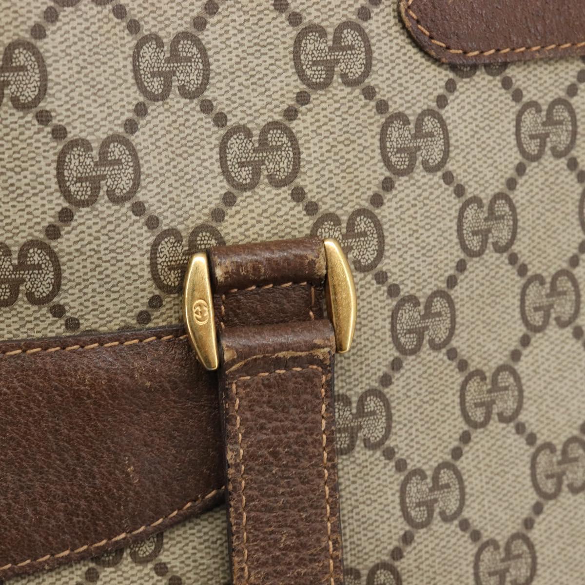 GUCCI GG Supreme Tote Bag PVC Beige Gold Tone 39 02 061 Auth ep17043