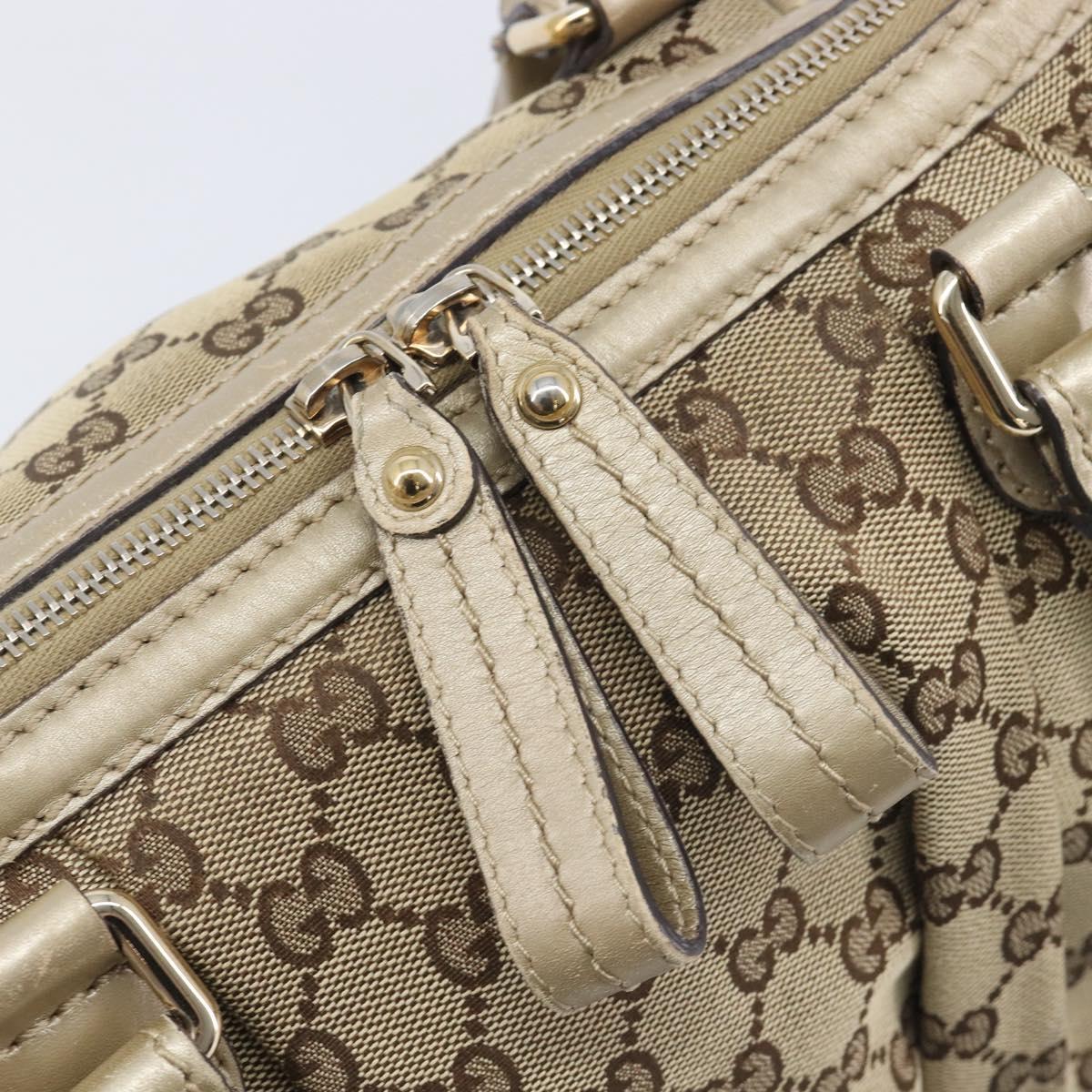 GUCCI GG Canvas Sukey Hand Bag 2way Beige Gold Tone 247902 Auth ep17045