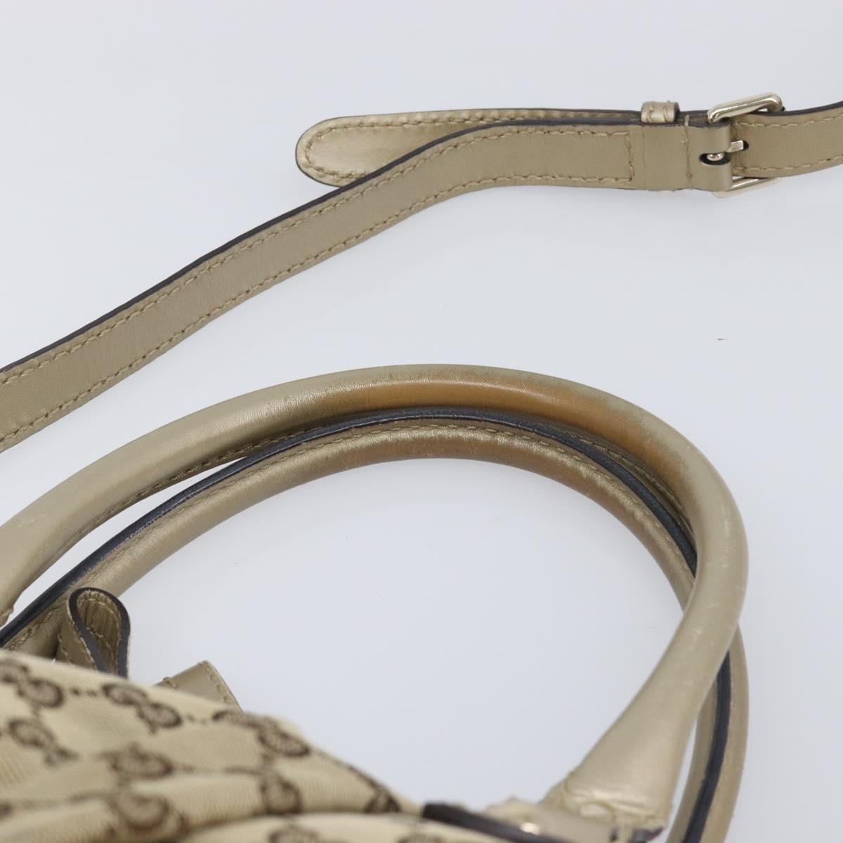 GUCCI GG Canvas Sukey Hand Bag 2way Beige Gold Tone 247902 Auth ep17045