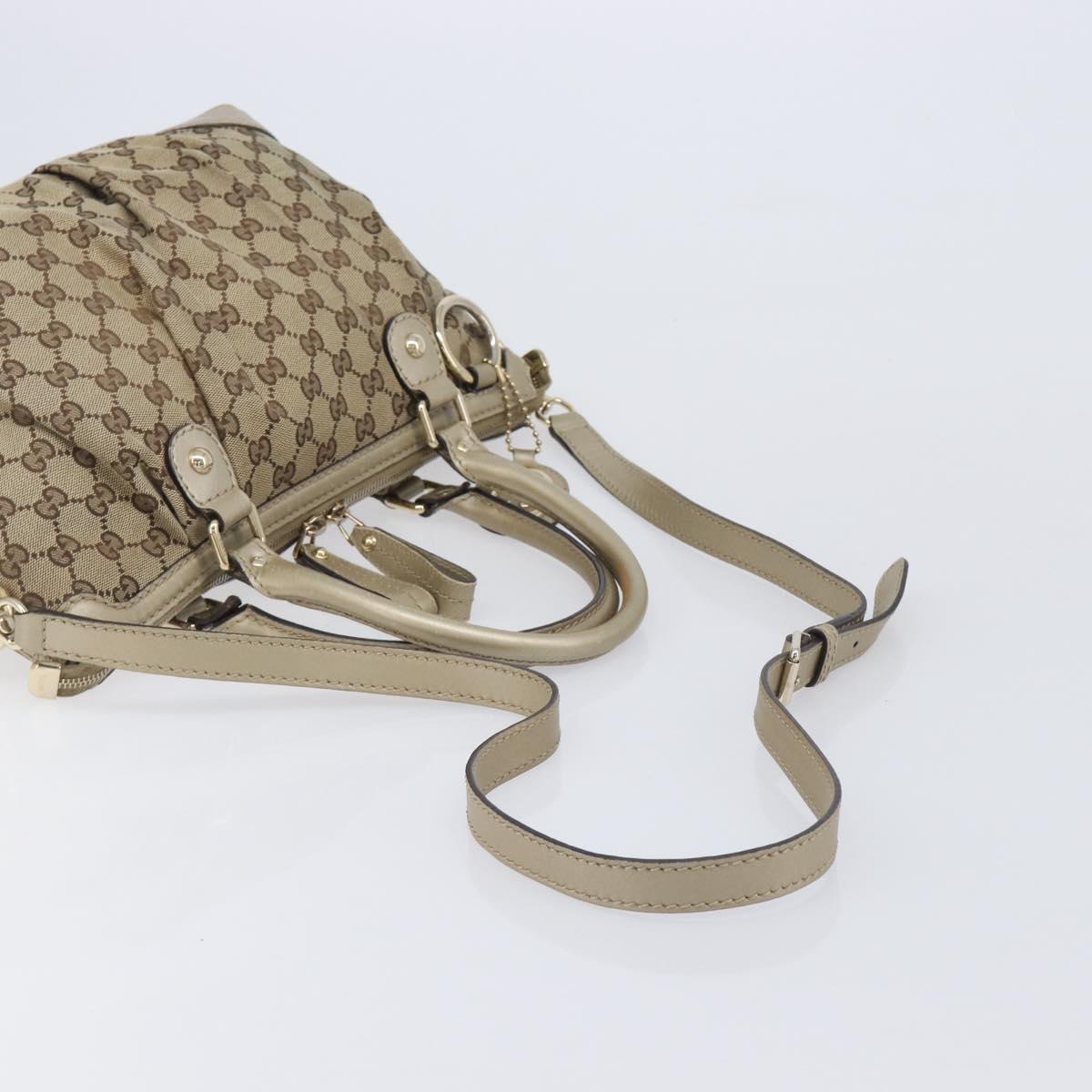 GUCCI GG Canvas Sukey Hand Bag 2way Beige Gold Tone 247902 Auth ep17045
