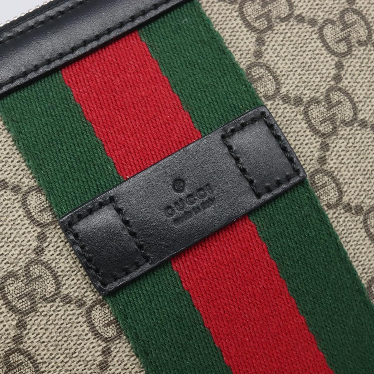 GUCCI GG Supreme Web Sherry Line Shoulder Bag PVC Beige 471454 Auth ep17046