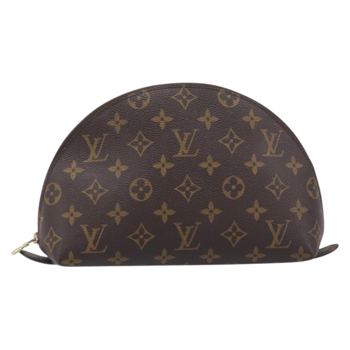 LOUIS VUITTON Monogram Trousse Demi Ronde Cosmetic Pouch M47520 LV Auth ep17047