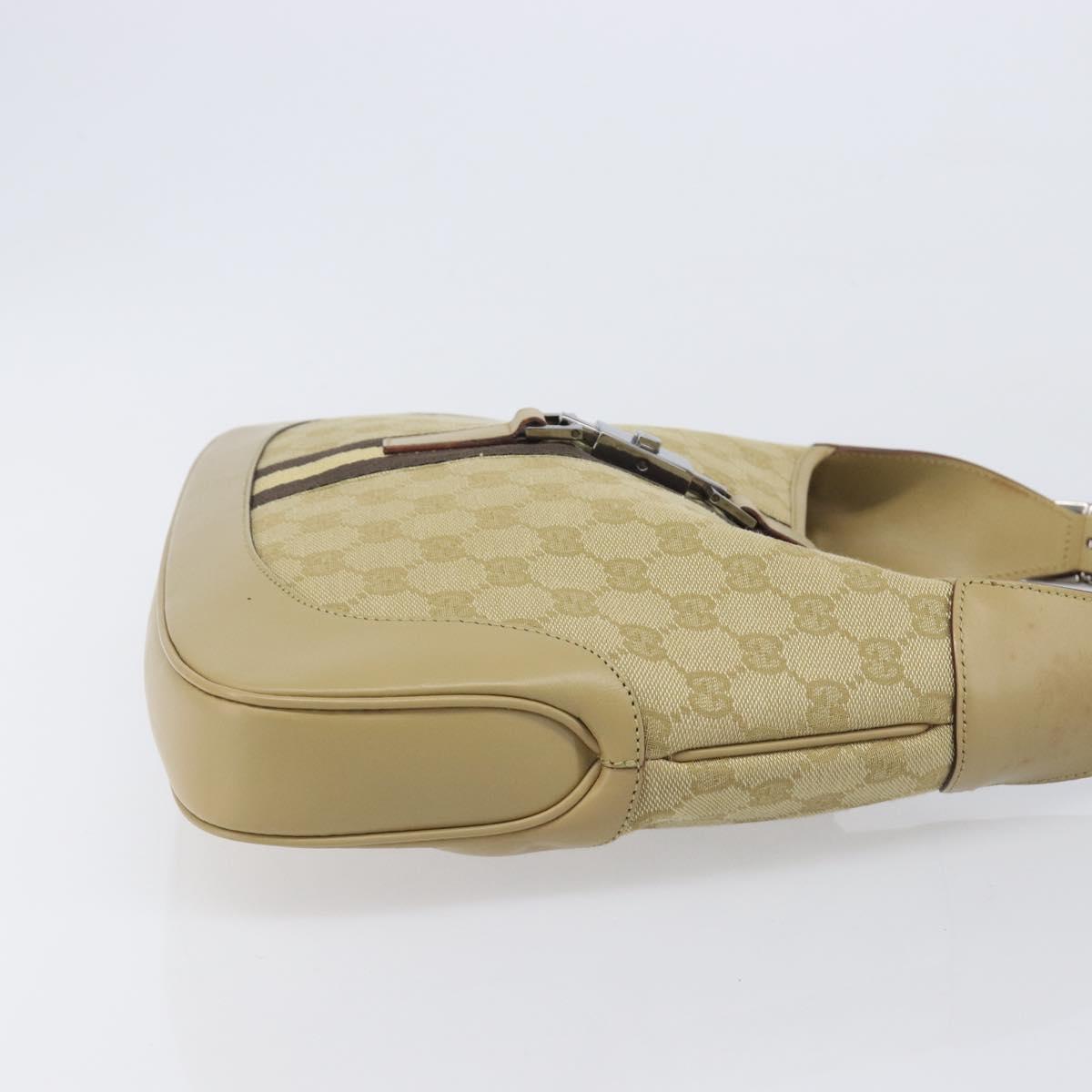 GUCCI GG Canvas Jackie Sherry Line Hand Bag Beige Silver 00963 Auth ep17050V