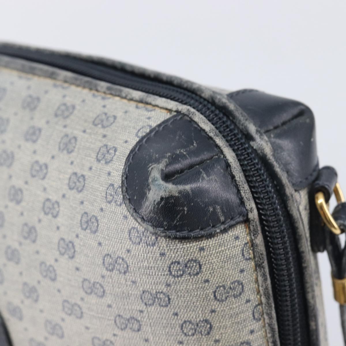 GUCCI Micro GG Shoulder Bag PVC Navy Gold Tone 007 115 0093 Auth ep17052