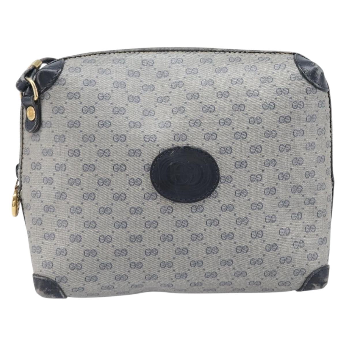 GUCCI Micro GG Shoulder Bag PVC Navy Gold Tone 007 115 0093 Auth ep17052
