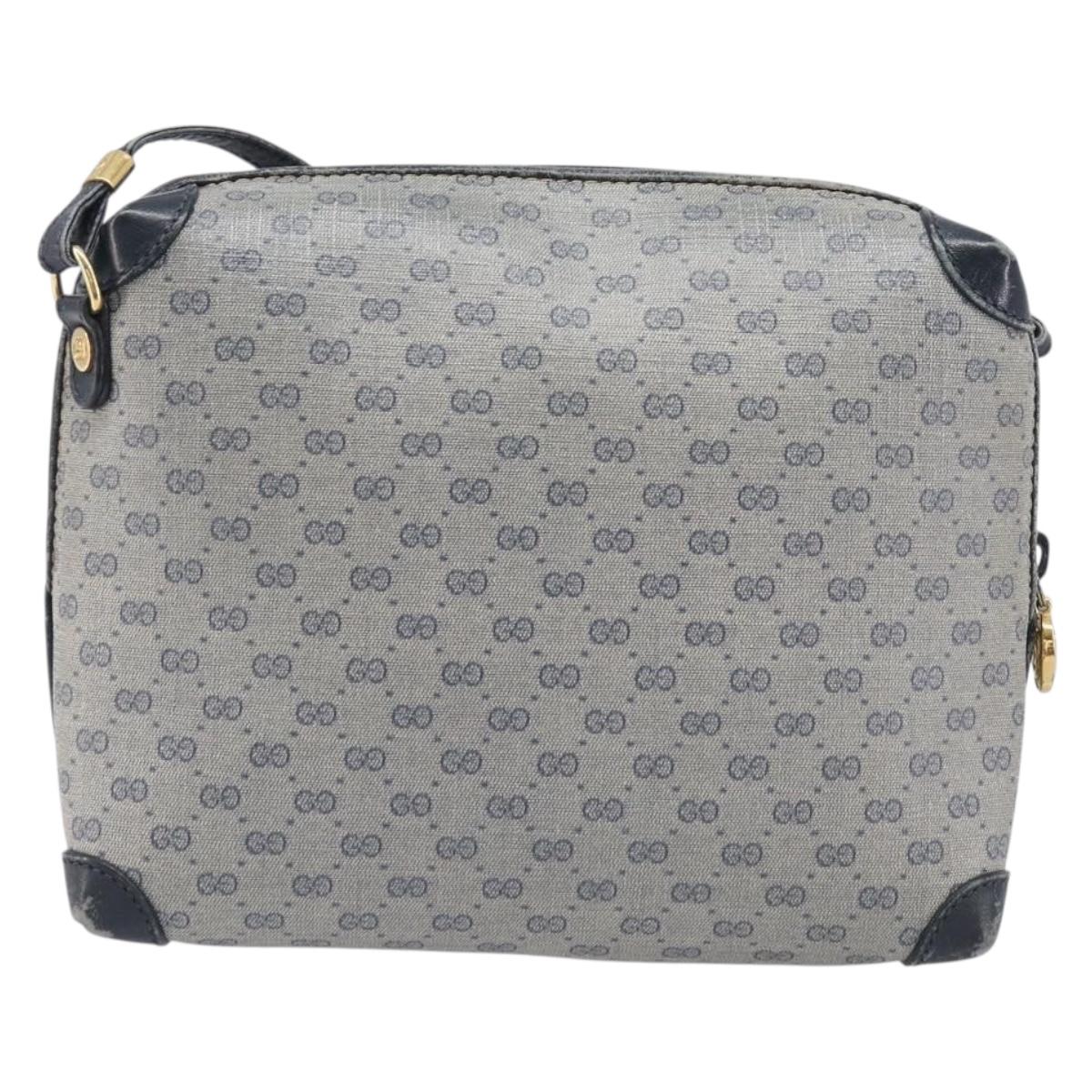 GUCCI Micro GG Shoulder Bag PVC Navy Gold Tone 007 115 0093 Auth ep17052