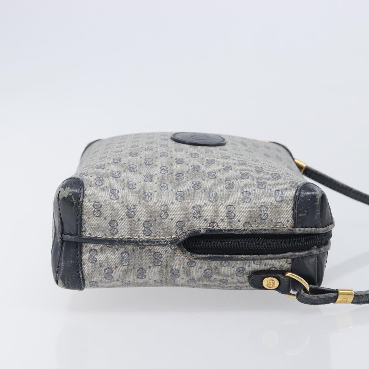 GUCCI Micro GG Shoulder Bag PVC Navy Gold Tone 007 115 0093 Auth ep17052